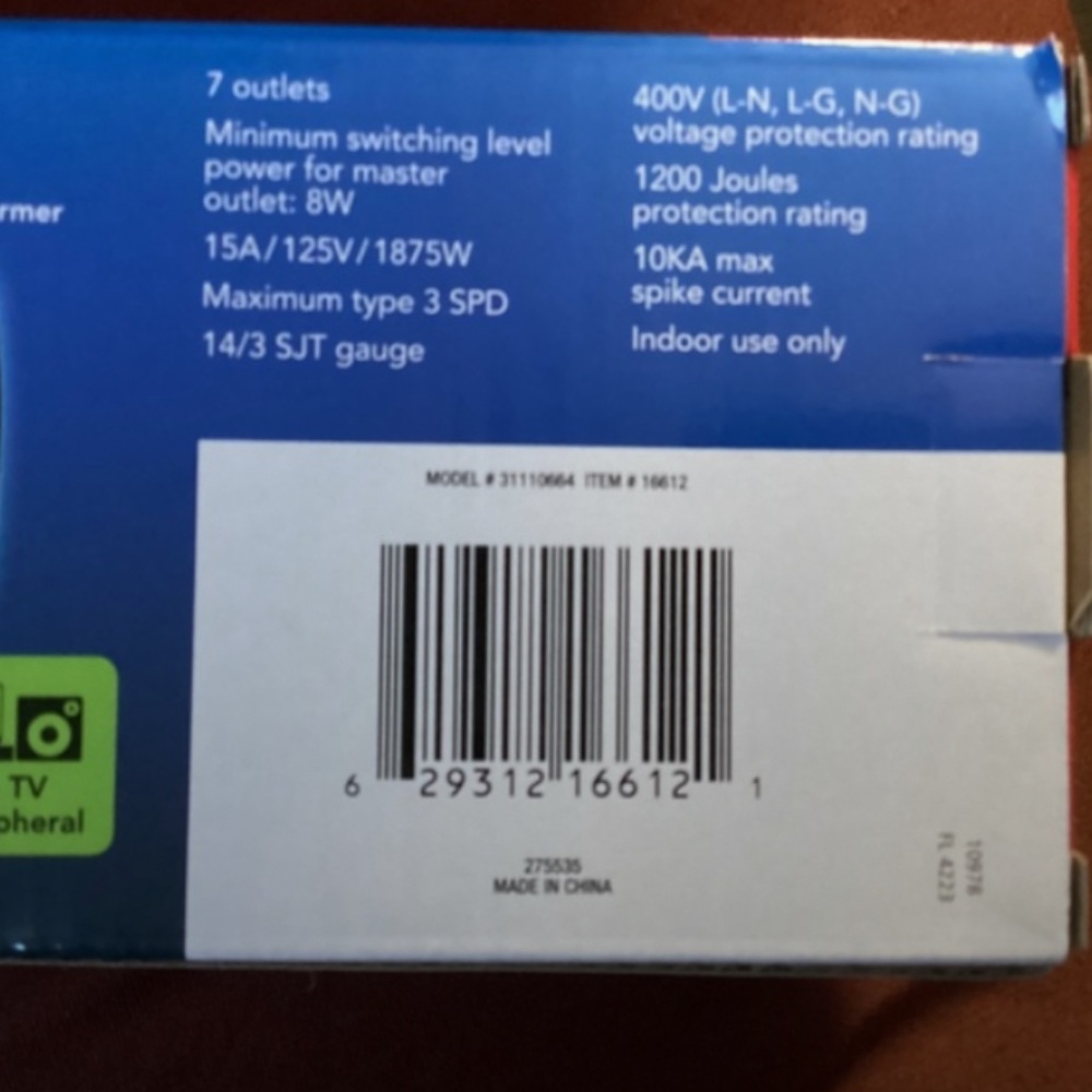 Sunbeam Advanced 7 Outlet Power Strip New In Box - Picture 6 of 7